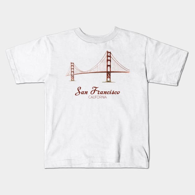 San Francisco Golden Gate Bridge Kids T-Shirt by EddieBalevo